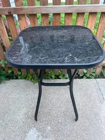 Patio Table Pub Height Glass Top