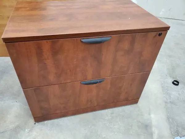 Qty (2) 2 Drawer Cherry 36w Laminate Lateral File Cabinet New$535.00