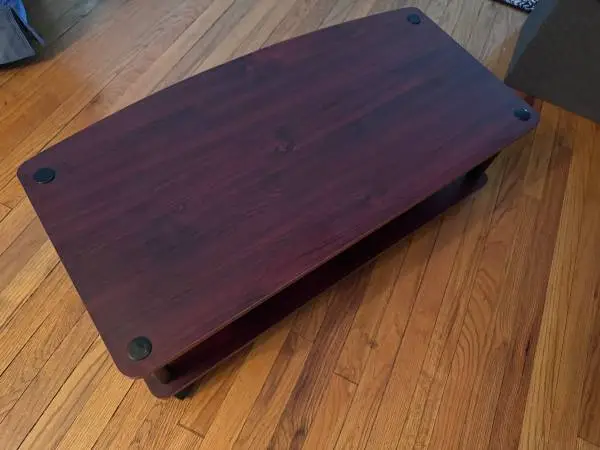 Nice Cherry Veneer Wood Table Cart Rolling