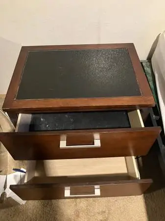 2 matching modern night stands glass tops delivery