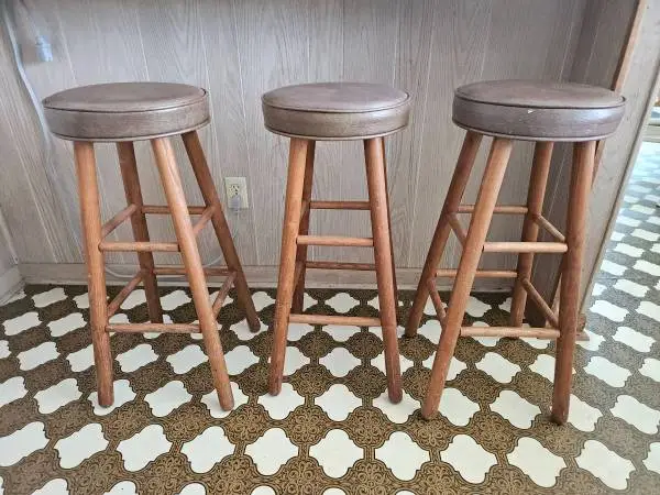 Padded Bar Stools (Set of 3)