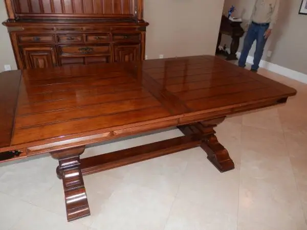Plank Top Dining Table...10 feet long with leaves...country style