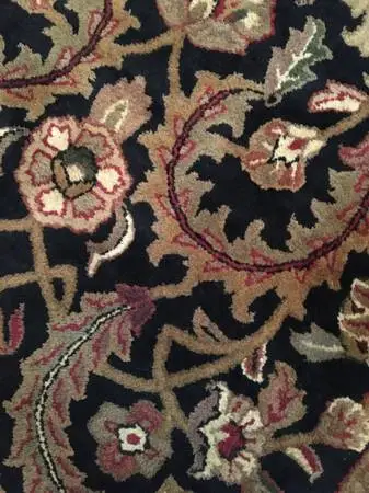 Wool Rug Moody Vintage Look 5X8 EUC Thick Natural Quality Wool Rug