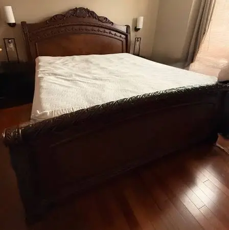 Ashley wood sleigh Bed Frame - B553-78