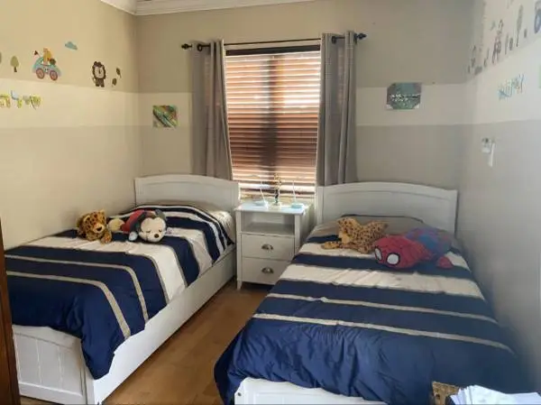 2 twin and 1 Full size beds, mirror dresser