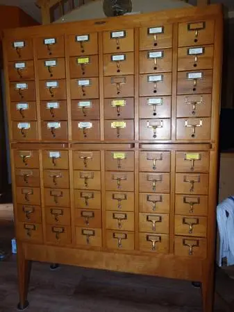 LIBRARY CARD CABINET 60 DRAWER