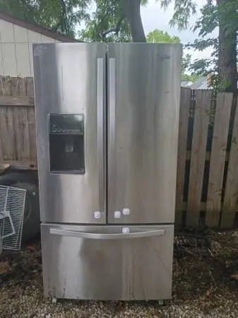 🌺SUPER NICE BARLEY USED STAINLESS STEEL FRENCH DOOR REFIGERATER WITH