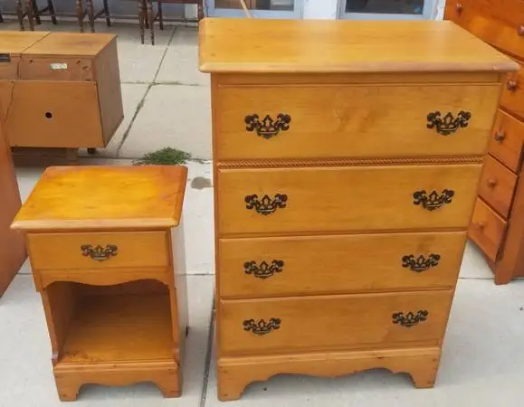 Matching Solid Maple Dresser and Nightstand