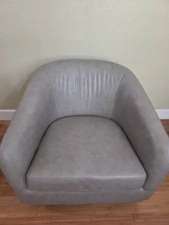 Modern Gray Swivel Barrel Chair – Excellent Condition - Must See