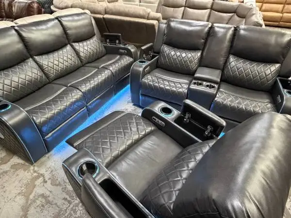 Luxury Power Reclining Set w/ LED Lights & Sound — Must Go