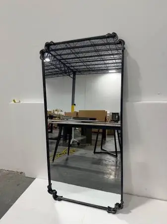 KeonJinn 48x32 Framed Vintage Mirror Antique Black Mirror Decorative