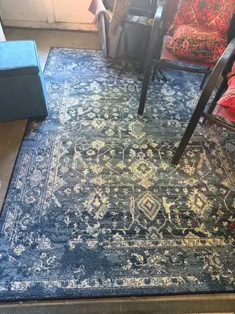 Blue and Ivory Area Rug 5’3” x 7’7”