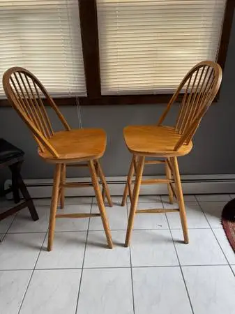 Set Of 2 Household Kitchen Wooden Stool Chairs