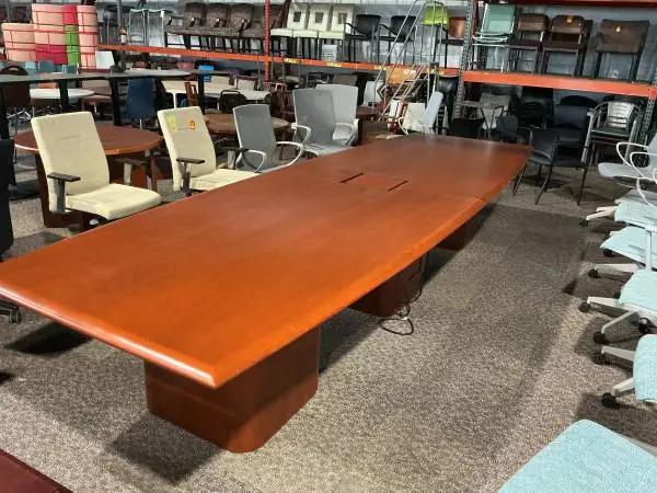 14’ Conference Table   in Cherry Wood Finish  ( Local Only )