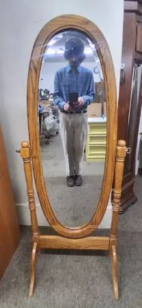 Solid Oak ( Chevalier, Cheval ) Floor Dressing Mirror