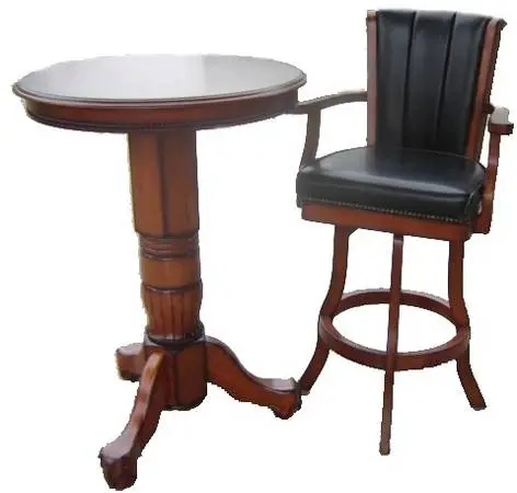PUB STOOLS IN OAK w/LEATHER SEAT & BACK - WAREHOUSE CLEARANCE SALE