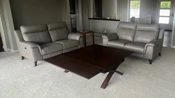 Genuine Leather Power Reclining Loveseat Sofa