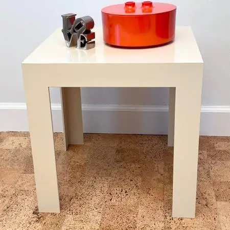 Vintage 70’s Mod Plastic Parsons Side Table-Syroco Mid Century Modern