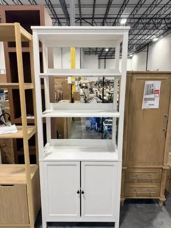 72 Classic White Bookcase Traditional With Three Shelves And Cabinet
