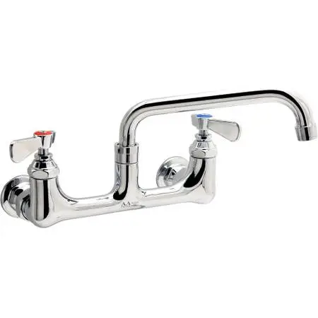 AA Faucet 8 Wall Mount Faucet w/ 16 Swivel Spout for Kitchen Sink