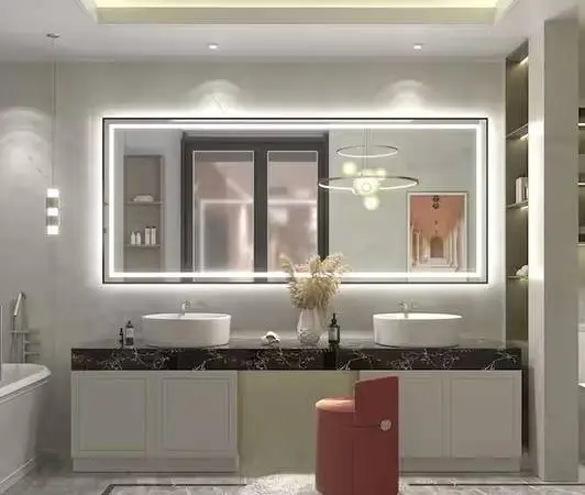 Apmir 88x38 Back LED Lighted Anti-Fog Wall Bathroom Vanity Mirror