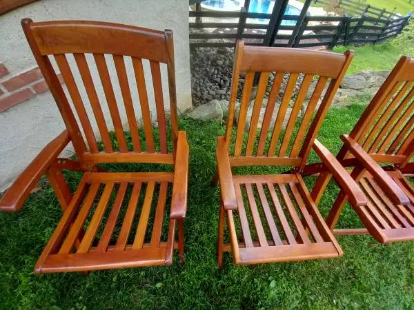 6 Beautiful Solid Teak Folding Chairs