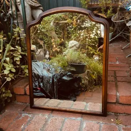 28”x22” 1910s-20s Antique Stickley Bros hardwood Mirror