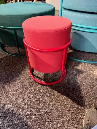 Drop Stool / Stackable by COR and Designer Pauline Deltour in Red fab.