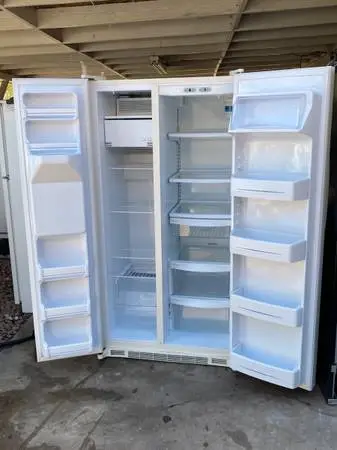 Cream Color GE REFRIGERATOR SIDE BY SIDE