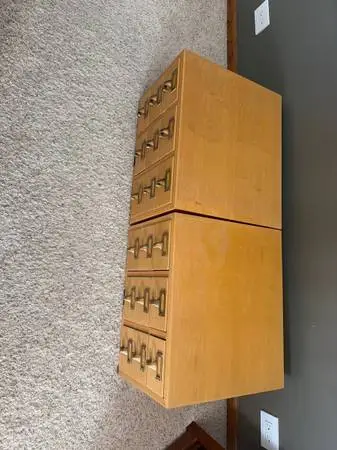 Vintage library index card cabinet