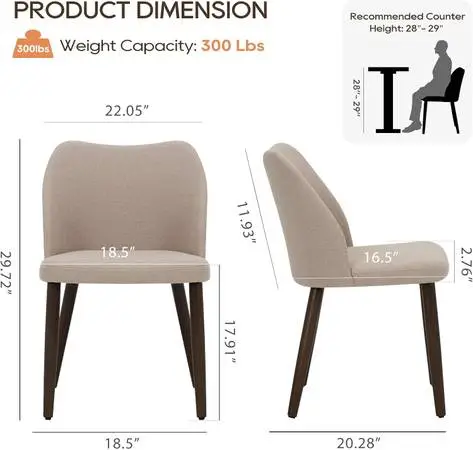 NEW Upholstered Dining Chairs Set of 2