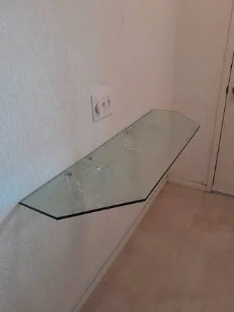 Floating Beveled Glass Entry Table