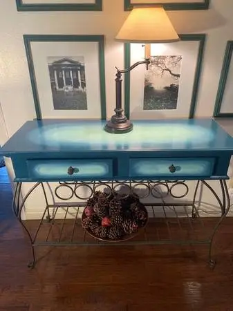 One of a Kind Entry Hall / Wine / Sofa or TV Table - Hand Painted
