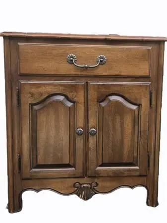 Ethan Allen 1990s French Provincial Solid Wood Nightstand Accent Cabin