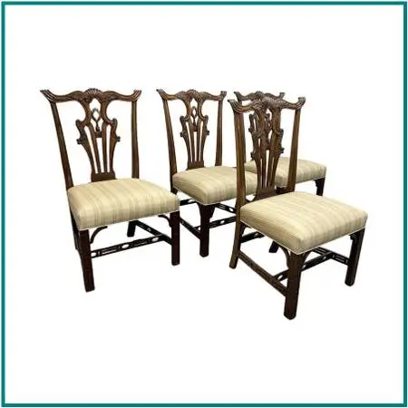 Burton Ching Chippendale Dining Chairs, Set Of Four