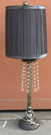 Desk Lamp - Silver with beads – 30”