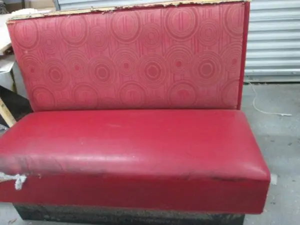 Cafe Bench seat: Red 2-sided bench seat