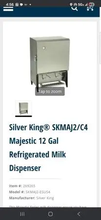 Silver king commercial milk dispenser