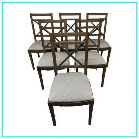 Rustic European Cross-back Dining Chairs, Set Of Six, Made In France
