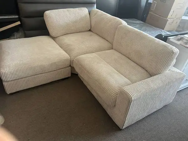 NEW 2pc extra wide Chaise Sectional & Ottoman , come check out