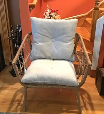 American rattan lounge chair with cushion