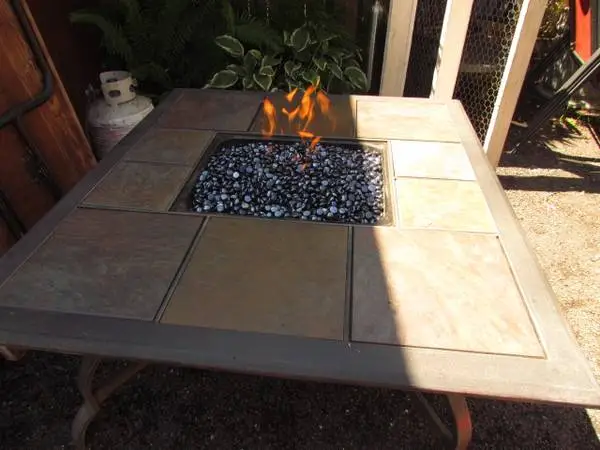 Fire Pit Square Tile top Propane manual start