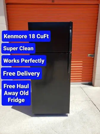 Free Delivery Black Top Freezer Refrigerator Super Clean Works Perfect