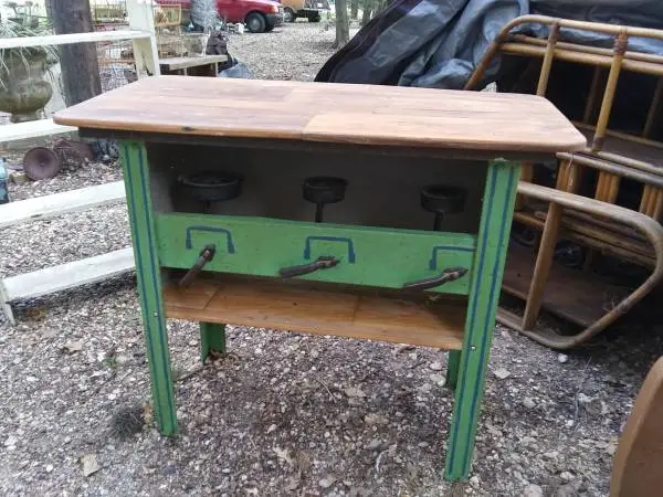 Unique One Of A Kind Eclectic Antique Stove Table