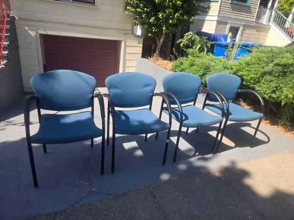 Set of Four Commercial-Grade Stackable Armchairs