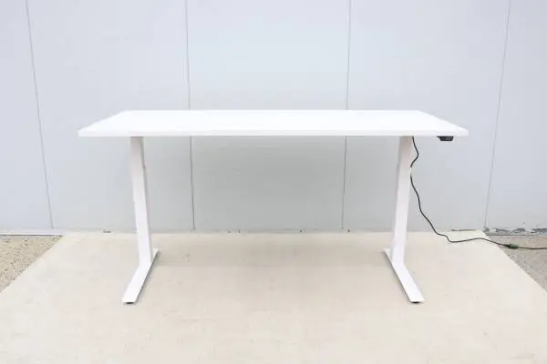Knoll K. Stand Electric Height-Adjustable Rectangle White Table Desk