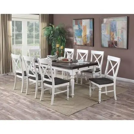 DINING TABLE AND 10 CHAIRS/ FARMHOUSE