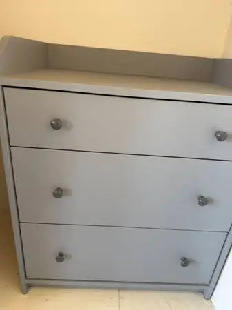 Ikea HAUGA 3-drawer dresser, gray