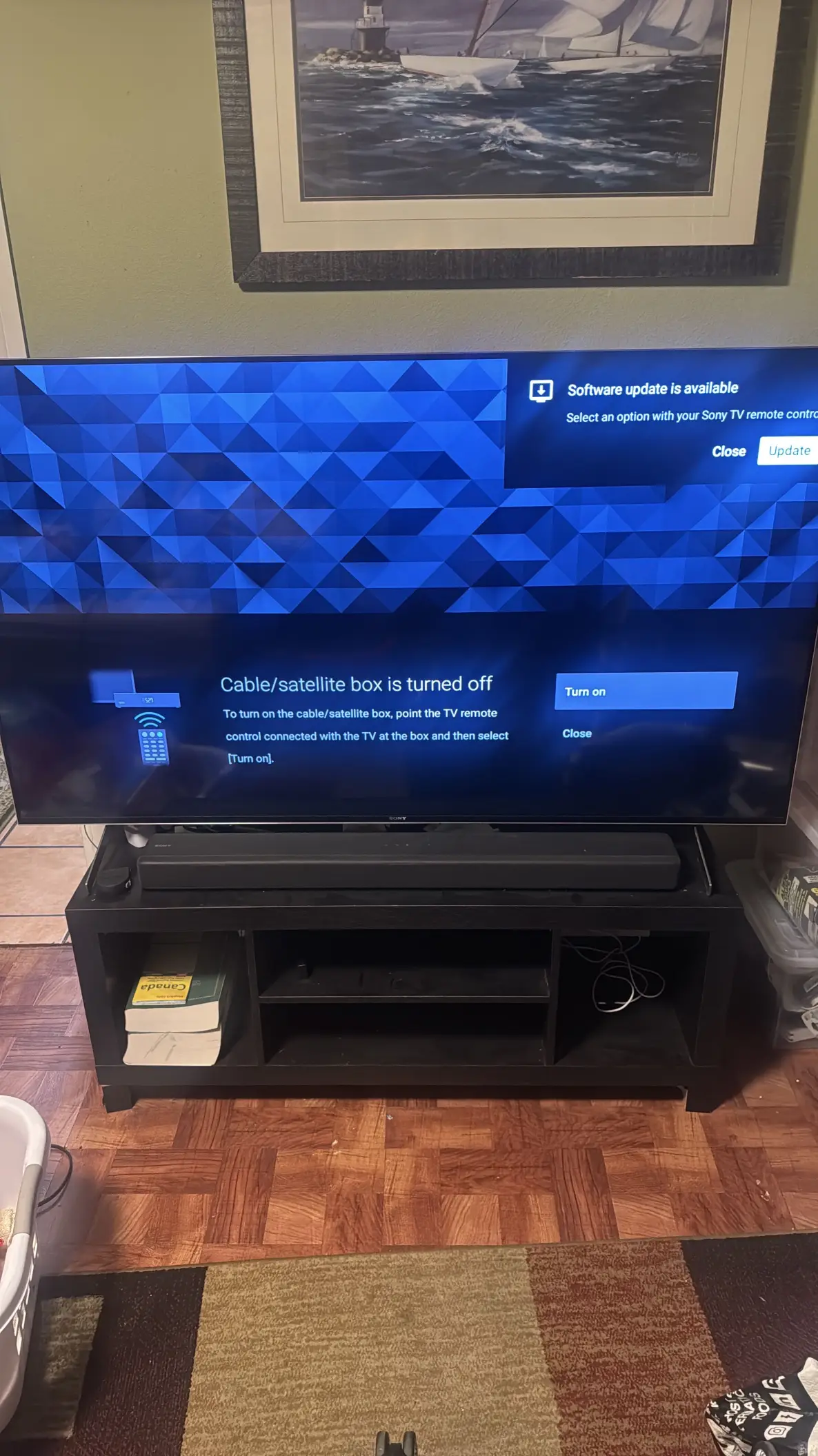 Sony bravia 65 inch tv and sound system with tv stand