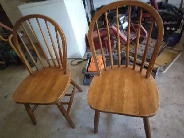Pair of Vintage Windsor bow back Hoop chairs
